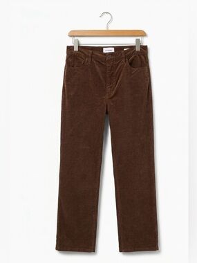 FRAME Le Sleek Straight Corduroy Pants Bitter Chocolate Brown  Size 28